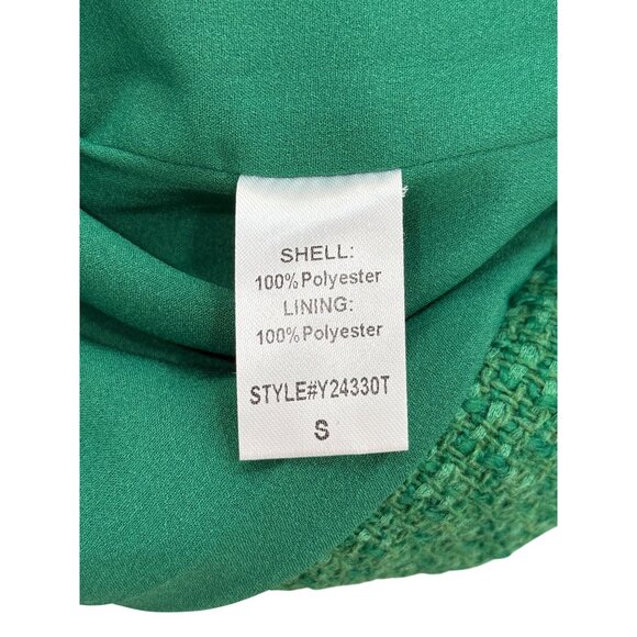 Pomander Place Tuckernuck Emerald Green Tweed Bianca Dress Sleeveless Size S - Picture 9 of 10